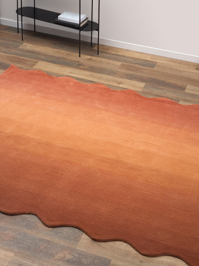 Ковер из шерсти Over Horizon терракотового цвета из коллекции Trendy Ruffles