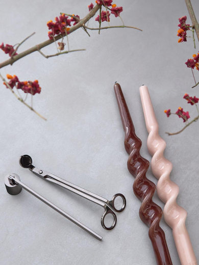 Набор из двух свечей цвета пыльной розы из коллекции Essential, 35 см