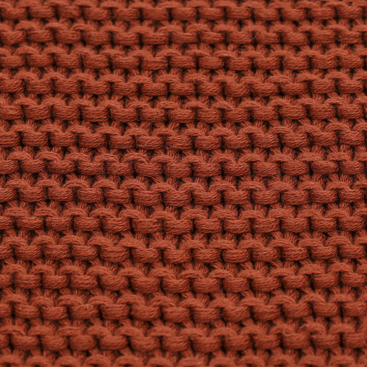 Плед из хлопка жемчужной вязки терракотового цвета из коллекции Essential, 130х180 см