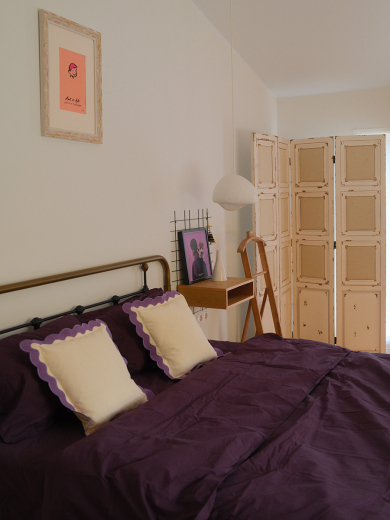 Чехол на подушку с контрастным кантом сиреневого цвета из коллекции Trendy Ruffles, 40х40 см