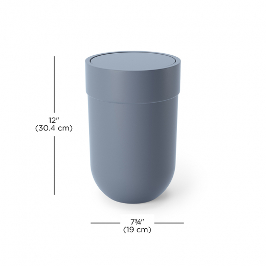 Корзина для мусора с крышкой Touch, 6 л, голубая