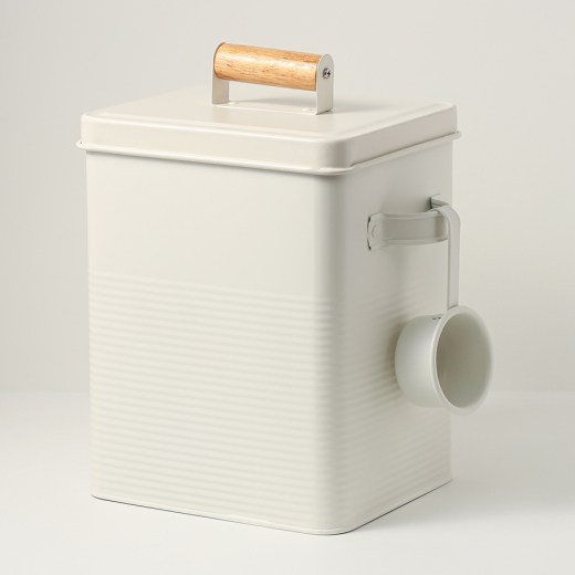 Банка для хранения универсальная Irmel, 6,2 л, с ложкой, молочная