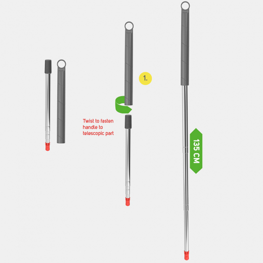 Ручка для швабры телескопическая 135 см