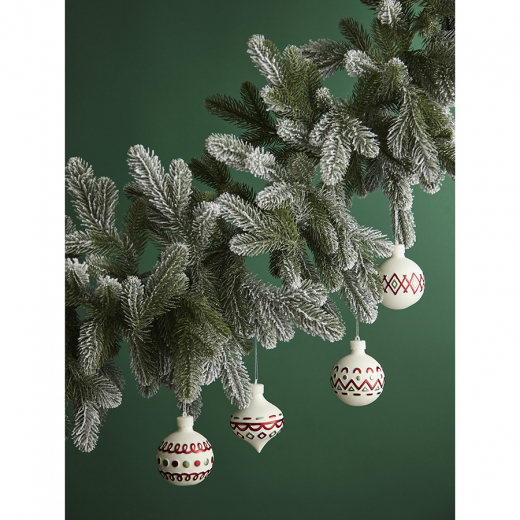 Набор ёлочных украшений с подсветкой Festive embroidey из коллекции New Year Essential, 4 шт.