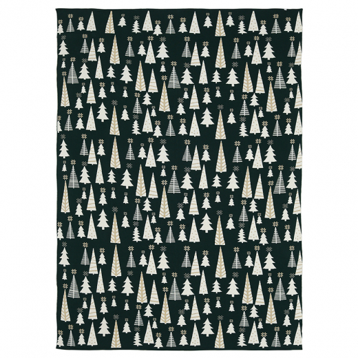 Плед из хлопка с новогодним рисунком Whitewood из коллекции New Year Essential, 130x180 см