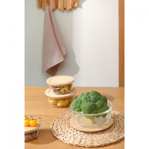 Контейнер для запекания и хранения Eco Store с крышкой из бамбука, 950 мл