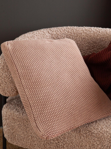 Подушка декоративная из стираного хлопка цвета мокко из коллекции Essential, 45х45 см