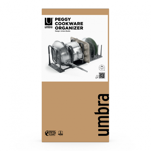 Органайзер для посуды и столовых приборов Peggy, 20х55 см, серый