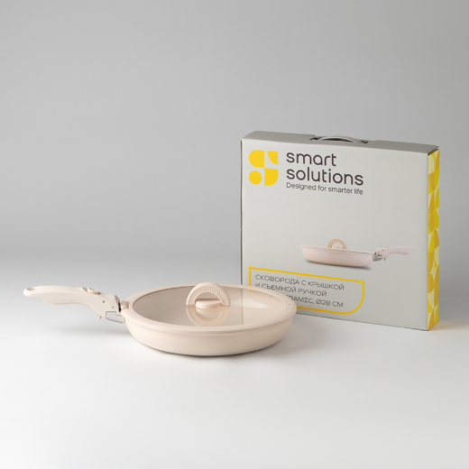 Сковорода с крышкой и съемной ручкой Smart Ceramic, Ø28 см