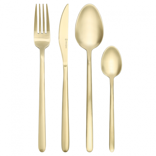 Набор столовых приборов Pure, золотистые матовые, 24 пред.