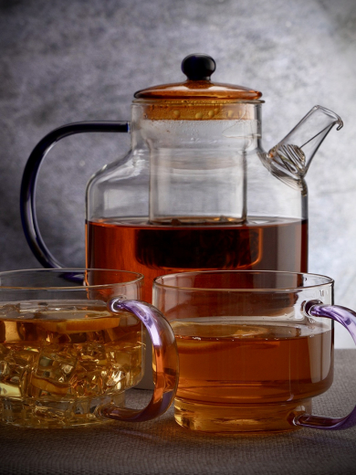 Чайник заварочный Orb, 1,2 л, синий/янтарный