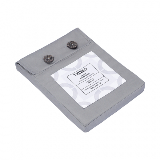 Набор наволочек из премиального сатина светло-серого цвета из коллекции Essential, 50х70 см