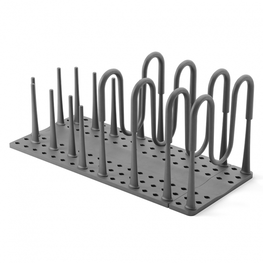 Органайзер для посуды и столовых приборов Peggy, 20х55 см, серый