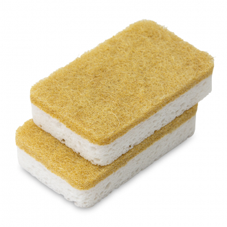 Набор губок для посуды из целлюлозы и кокосового волокна Eco Sponge, белые, 6 шт.