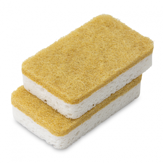 Набор губок для посуды из целлюлозы и кокосового волокна Eco Sponge, белые, 6 шт.