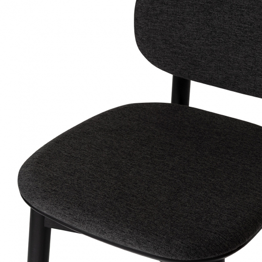 Стул барный с обивкой Saga, рогожка, темно-серый