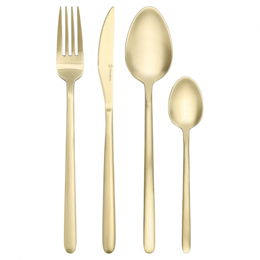 Набор столовых приборов Pure, золотистые матовые, 16 пред.