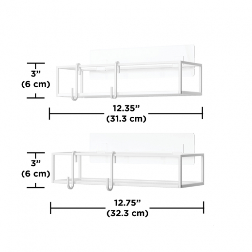 Набор из 2-х полок для ванной Cubiko, белые