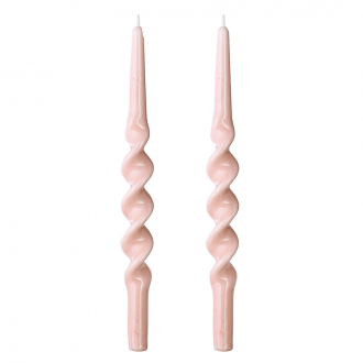 Набор из двух свечей цвета пыльной розы из коллекции Essential, 35 см