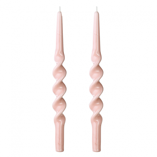 Набор из двух свечей цвета пыльной розы из коллекции Essential, 35 см