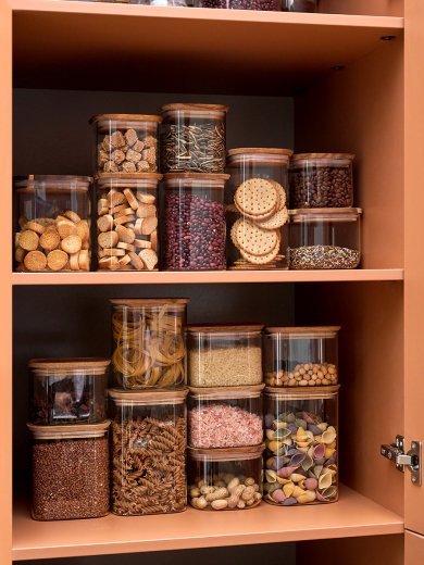 Банка для хранения квадратная Glass Acacia, 1,4 л