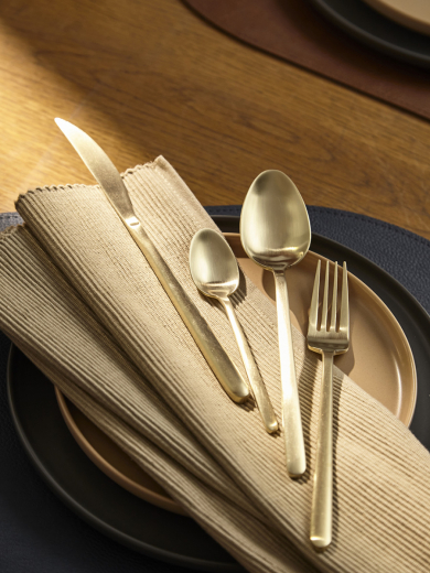 Набор столовых приборов Pure, золотистые матовые, 24 пред.