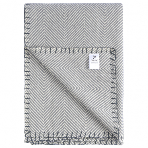 Плед из шерсти мериноса серого цвета из коллекции Essential, 130х180 см