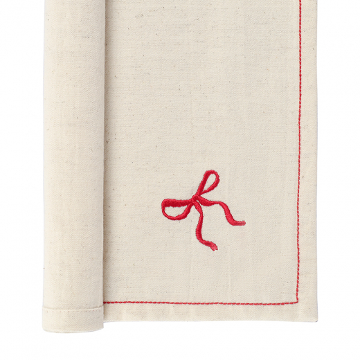 Салфетка сервировочная Fancy Bows бежевого цвета из коллекции Essential, 45х45 см