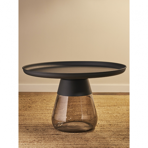 Столик кофейный Dahl, Ø70,5 см, черный/серый