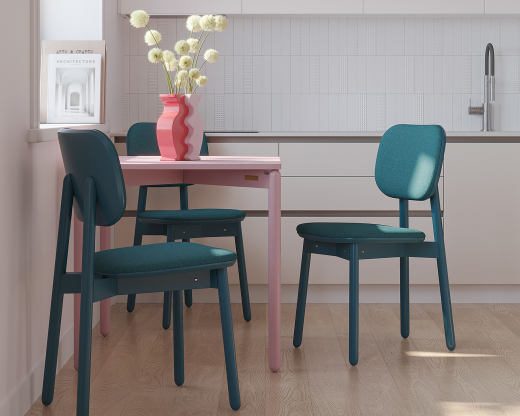 Стул Saga, рогожка, сине-зеленый