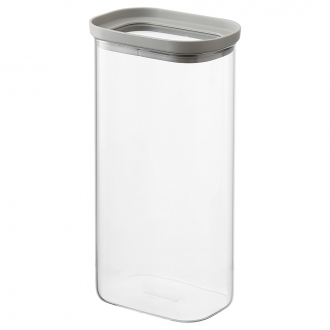 Банка для хранения прямоугольная Vacuum Glass, 1,75 л, светло-серая