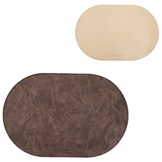 Салфетка сервировочная Pool, 30х45 см, коричневая/золотистый металлик