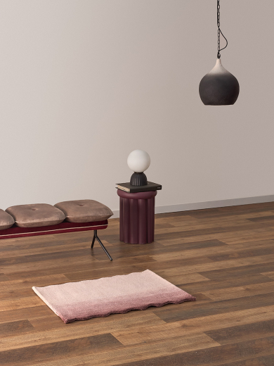 Ковер из шерсти Over Horizon цвета марсала из коллекции Trendy Ruffles