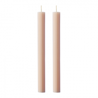 Набор из двух свечей бежево-розового цвета из коллекции Edge, 24,5 см