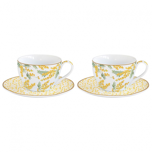 Набор кофейных чашек с блюдцем Mimosa, 100 мл, 2 шт.