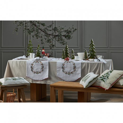 Набор из двух салфеток под приборы Festive wreath из коллекции New Year Essential, Ø38 см