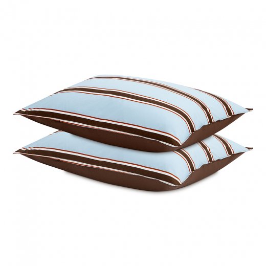Комплект постельного белья из перкаля голубого цвета из коллекции Stripes, 150х200см