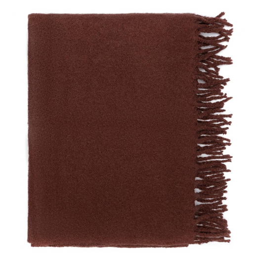 Плед мохеровый шоколадного цвета из коллекции Essential, 130х180 см