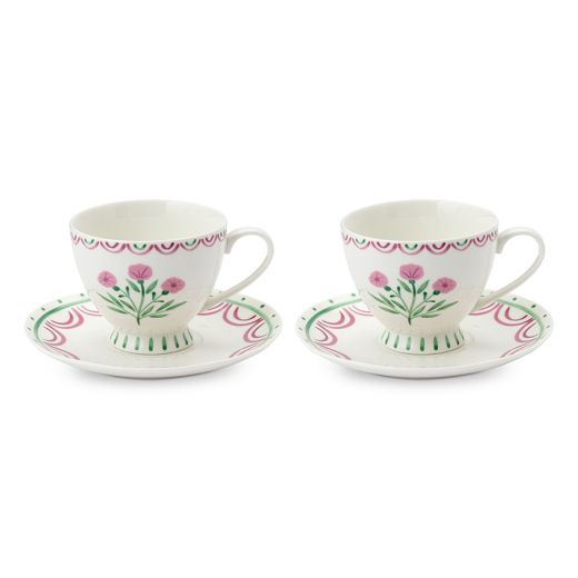 Набор чайных пар "Летний час", 200 мл, розовые, 2 шт.