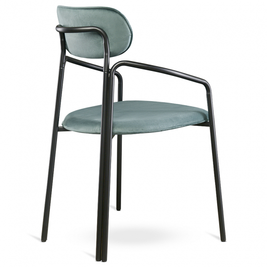 Стул Ror, Round, велюр, черный/зеленый