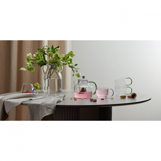 Набор кружек Orb, 400 мл, прозрачные/фиолетовые, 2 шт.