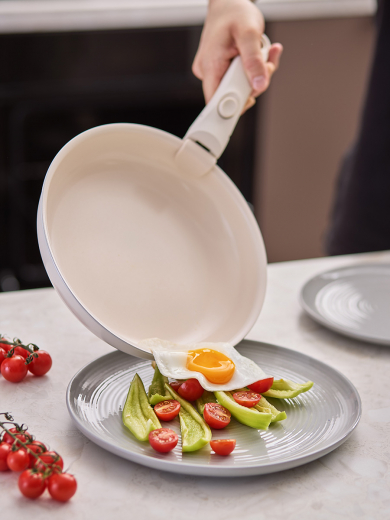 Набор посуды для приготовления со съемной ручкой Smart Ceramic, 7 предметов, молочный