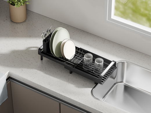 Сушилка для посуды Atle раздвижная малая, черная