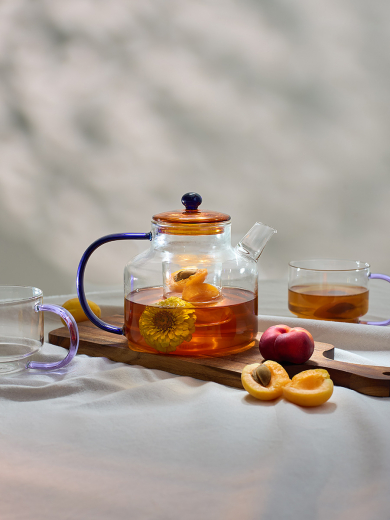 Чайник заварочный Orb, 1,2 л, синий/янтарный