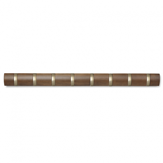Вешалка настенная Flip, 84,5 см, коричневая, 8 крючков