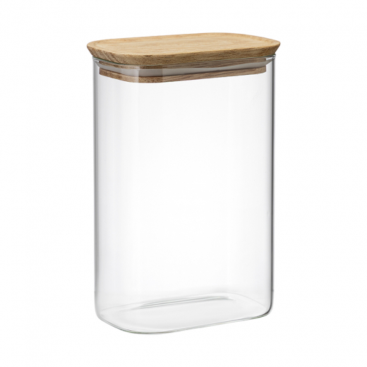 Банка для хранения прямоугольная Glass Acacia, 1,3 л