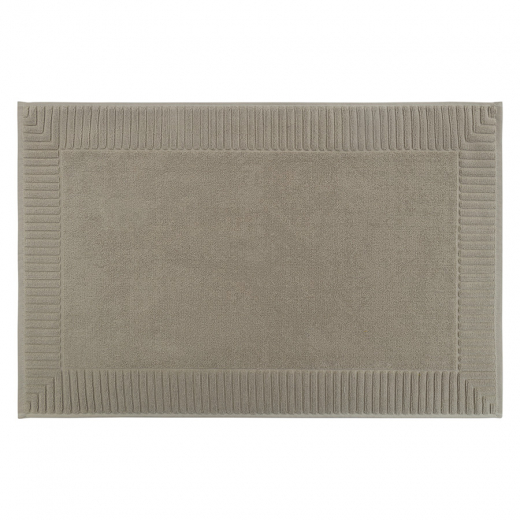 Коврик для ванной с фактурным бортиком бежево-серого цвета из коллекции Essential, 50х80 см