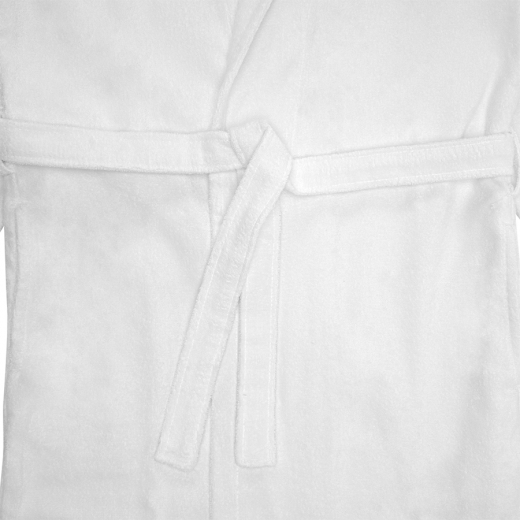 Халат махровый из чесаного хлопка белого цвета из коллекции Essential, размер M