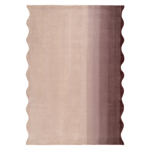 Ковер из шерсти Over Horizon цвета марсала из коллекции Trendy Ruffles, 200х300 см