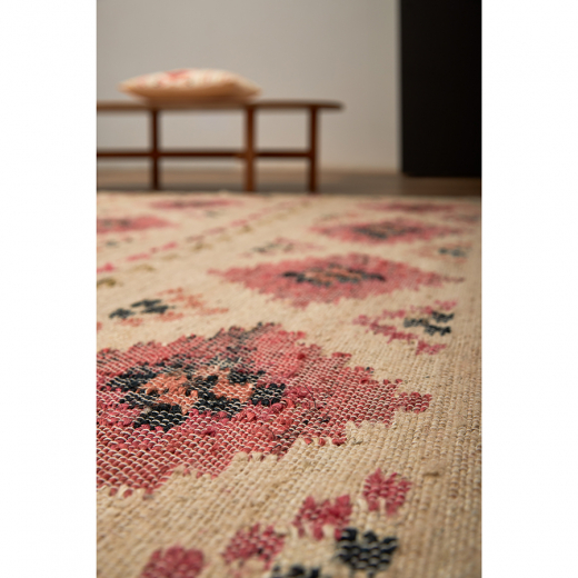 Ковер из джута и шерсти по мотивам башкирских орнаментов из коллекции Cultural Heritage, 120х180 см